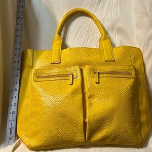 Neiman Marcus Oversized Tote Bag Carry On  Durable Faux Snakeskin Vegan Leather